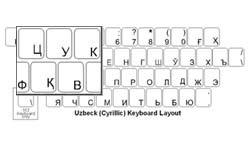 Uzbek (Cyrillic) Language Keyboard Labels