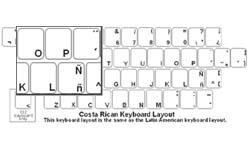 Costa Rican (Spanish) Language Keyboard Labels
