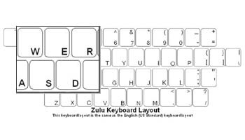 Zulu Language Keyboard Labels